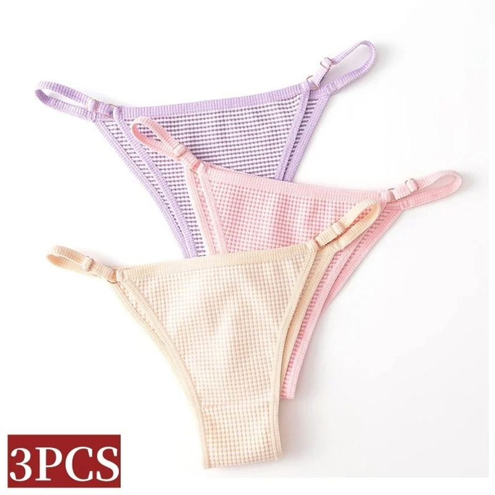 Womens Seamless Adjustable Thong Underwear Three Piece Set For Comfort And Daily Wear 0