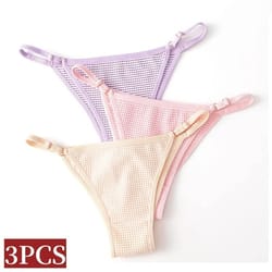 womens seamless adjustable thong underwear three piece set for comfort and daily wear