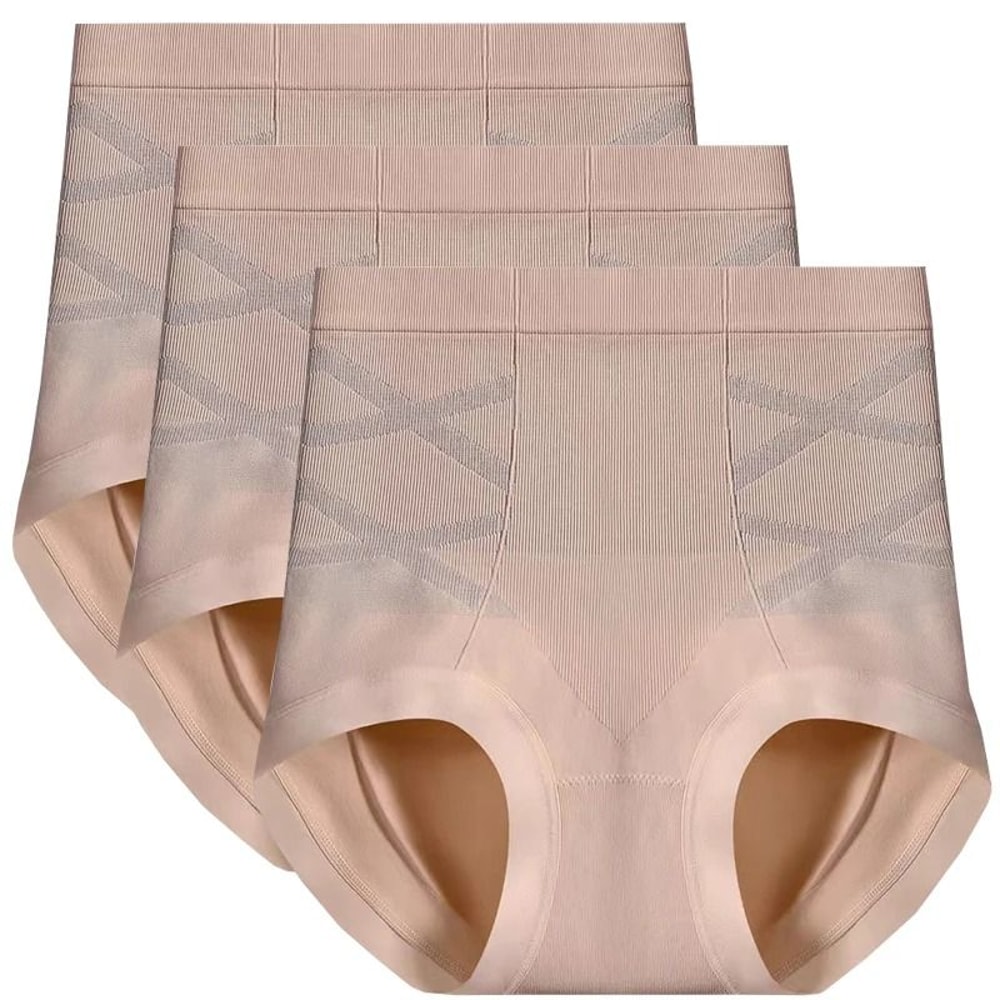 Womens High Waist Shaping Panties Seamless Breathable Slimming Underwear Three Piece Set 11