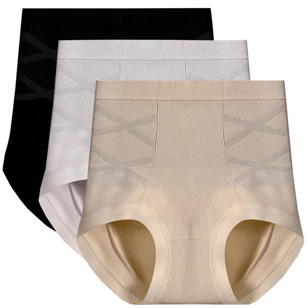 Womens High Waist Shaping Panties Seamless Breathable Slimming Underwear Three Piece Set 14