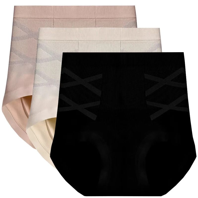 Womens High Waist Shaping Panties Seamless Breathable Slimming Underwear Three Piece Set 15