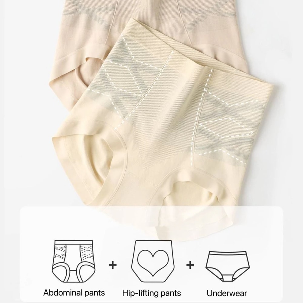 Womens High Waist Shaping Panties Seamless Breathable Slimming Underwear Three Piece Set 3