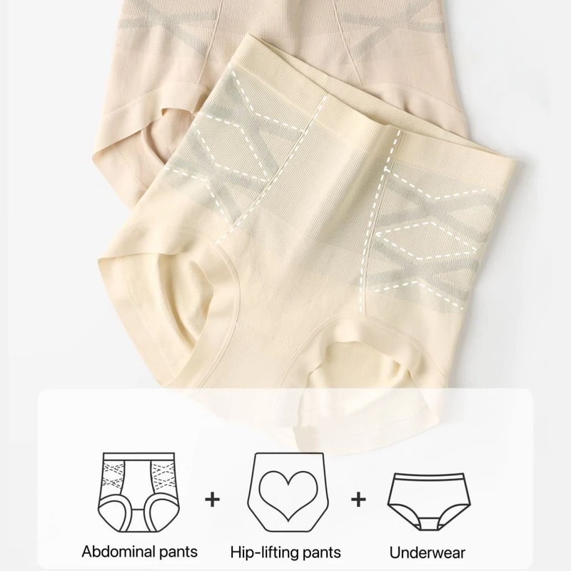 Womens High Waist Shaping Panties Seamless Breathable Slimming Underwear Three Piece Set 3