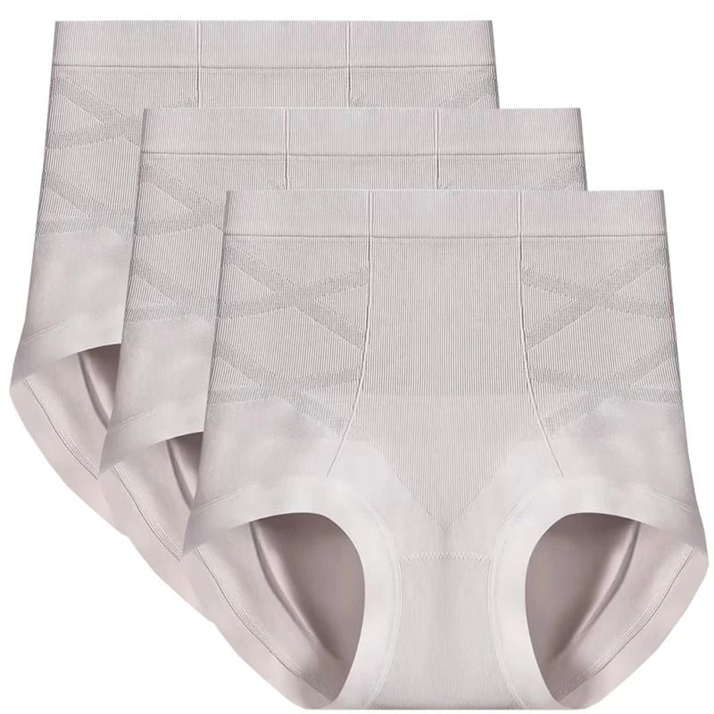 Womens High Waist Shaping Panties Seamless Breathable Slimming Underwear Three Piece Set 8