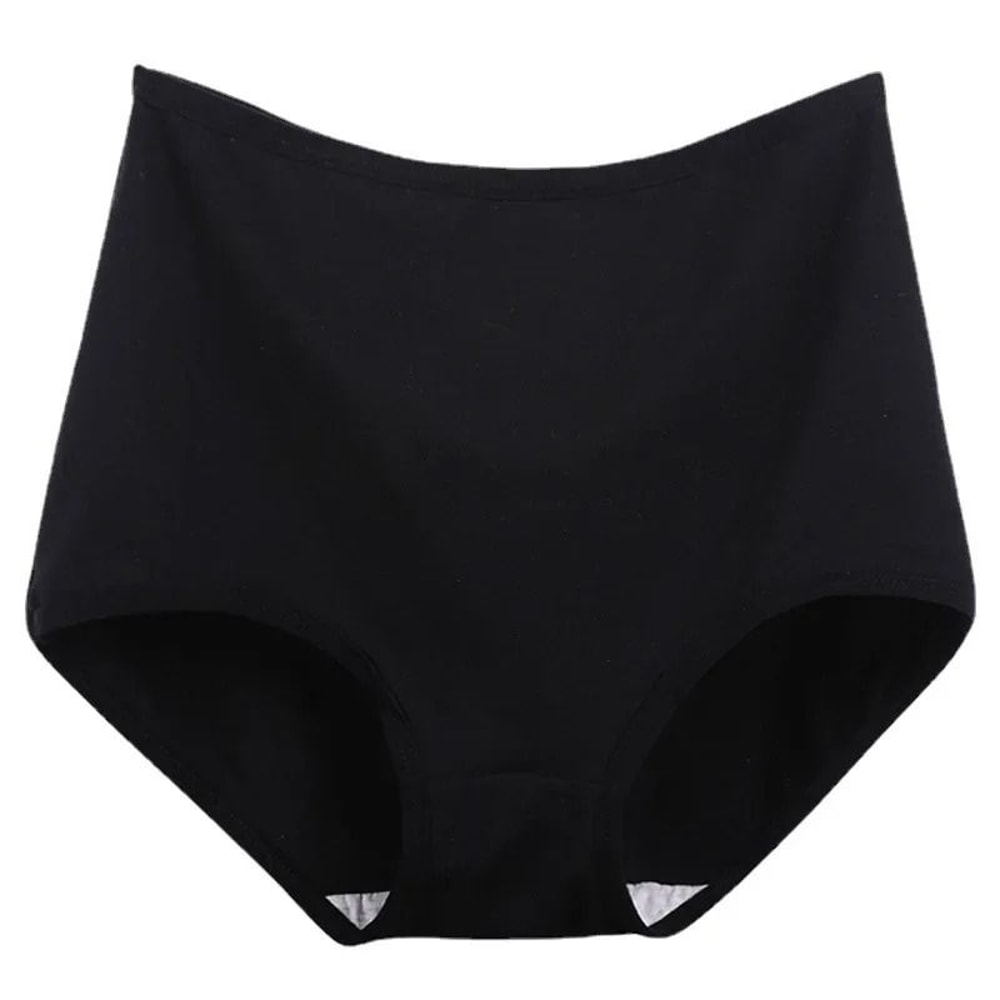 Womens Plus Size Cotton High Waist Briefs Breathable Comfort Underwear Three Piece Set 3