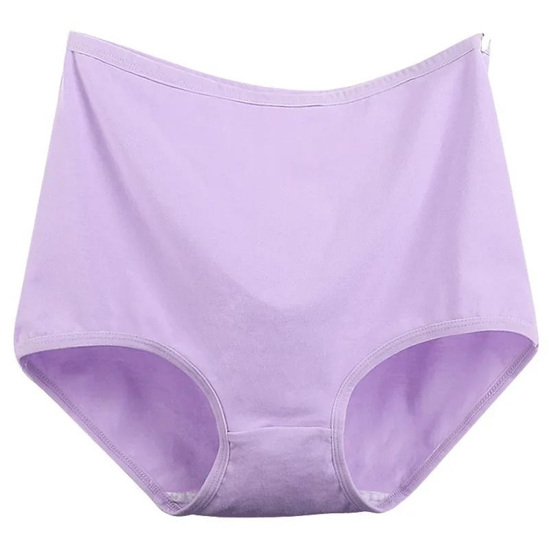 Womens Plus Size Cotton High Waist Briefs Breathable Comfort Underwear Three Piece Set 4