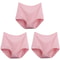 Womens Plus Size Cotton High Waist Briefs Breathable Comfort Underwear Three Piece Set 9