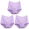 Womens Plus Size Cotton High Waist Briefs Breathable Comfort Underwear Three Piece Set 10