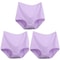 Womens Plus Size Cotton High Waist Briefs Breathable Comfort Underwear Three Piece Set 10