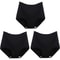 Womens Plus Size Cotton High Waist Briefs Breathable Comfort Underwear Three Piece Set 11