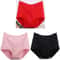 Womens Plus Size Cotton High Waist Briefs Breathable Comfort Underwear Three Piece Set 13
