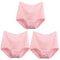 Womens Plus Size Cotton High Waist Briefs Breathable Comfort Underwear Three Piece Set 8