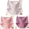 Womens Plus Size Cotton Lace High Waist Briefs Breathable Comfort Underwear Three Piece Set 13