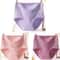 Womens Plus Size Cotton Lace High Waist Briefs Breathable Comfort Underwear Three Piece Set 15