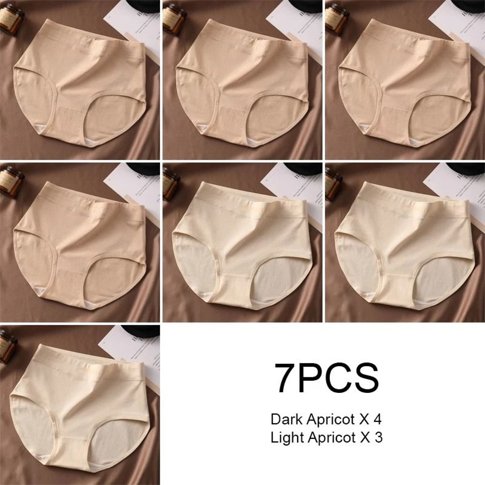 Womens High Waist Cotton Briefs Breathable Comfortable Underwear Seven Piece Set 8