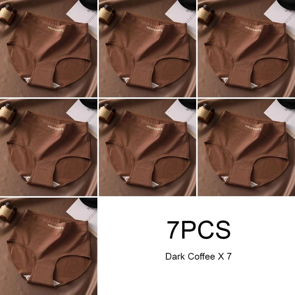 Womens High Waist Cotton Briefs Breathable Comfortable Underwear Seven Piece Set 11