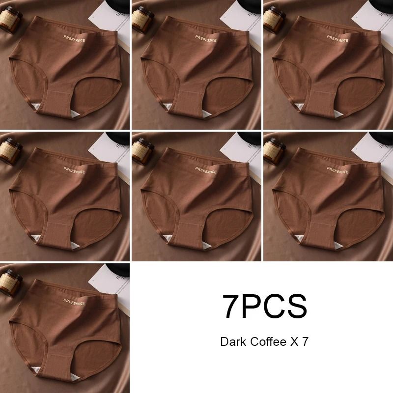 Womens High Waist Cotton Briefs Breathable Comfortable Underwear Seven Piece Set 11