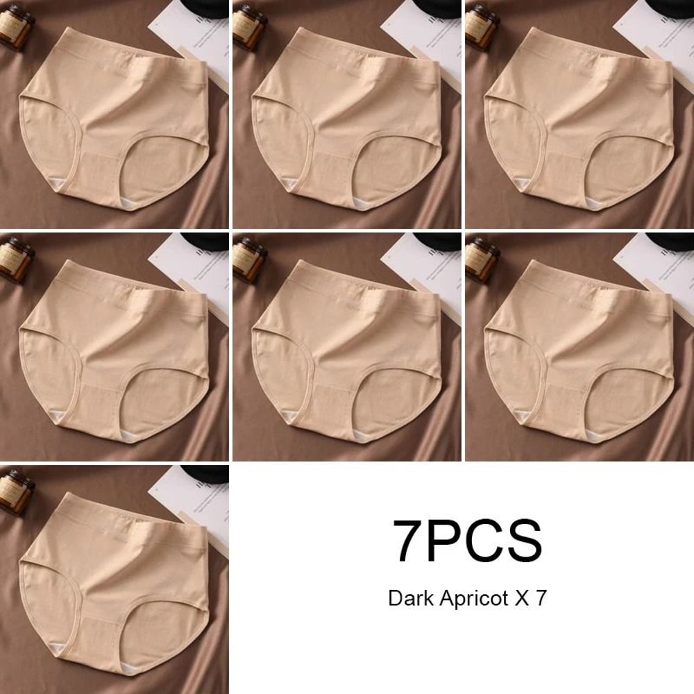 Womens High Waist Cotton Briefs Breathable Comfortable Underwear Seven Piece Set 13