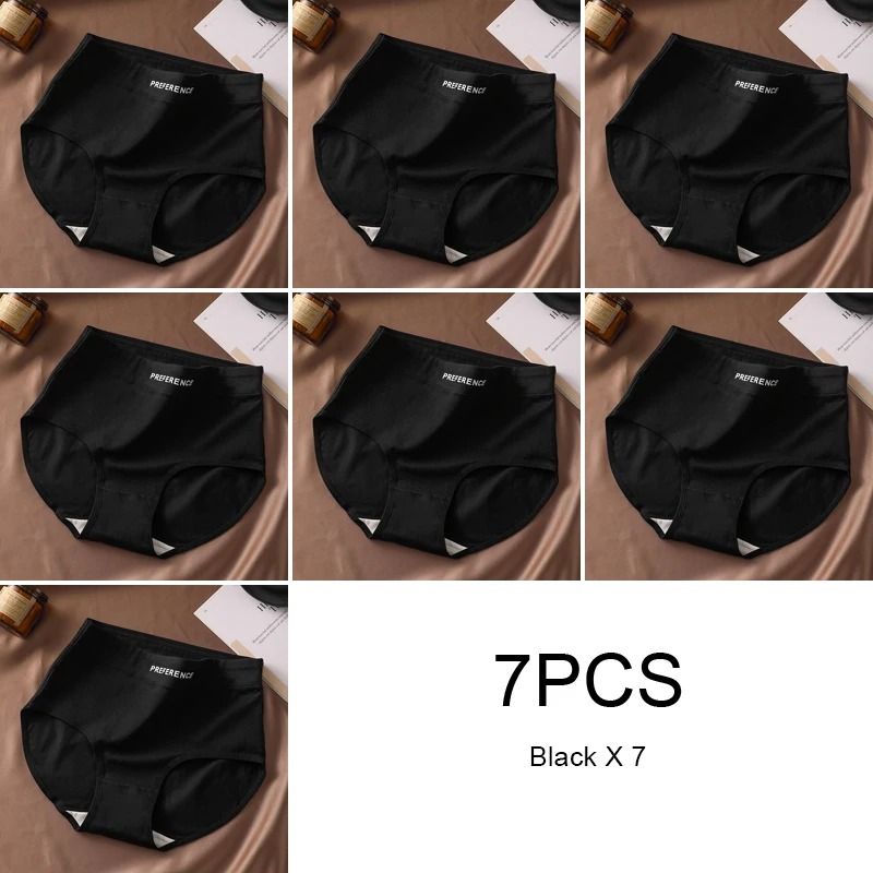 Womens High Waist Cotton Briefs Breathable Comfortable Underwear Seven Piece Set 15