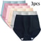 Womens Plus Size Cotton High Waist Briefs Breathable Soft Everyday Underwear Three Piece Set 0
