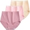 Womens Plus Size Cotton High Waist Briefs Breathable Soft Everyday Underwear Three Piece Set 17