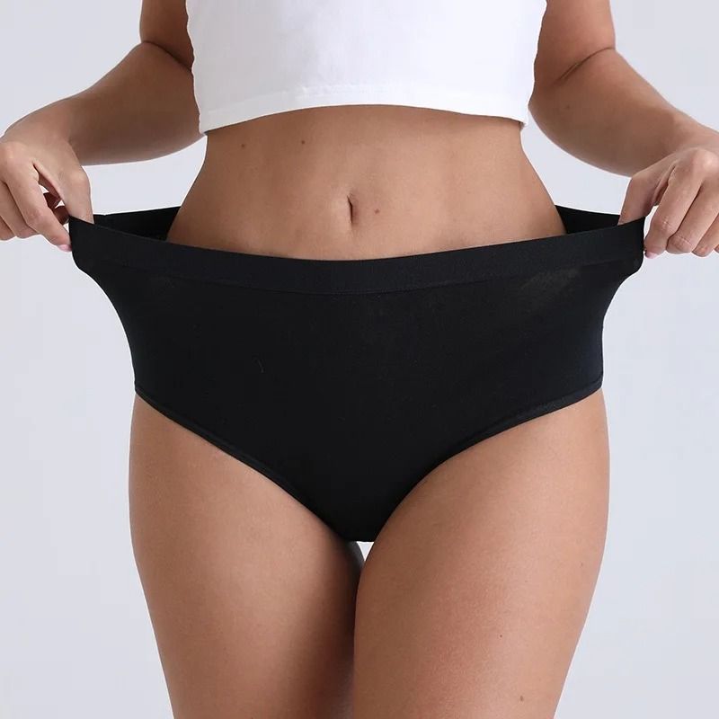 Womens Plus Size Cotton High Waist Briefs Breathable Soft Everyday Underwear Three Piece Set 2