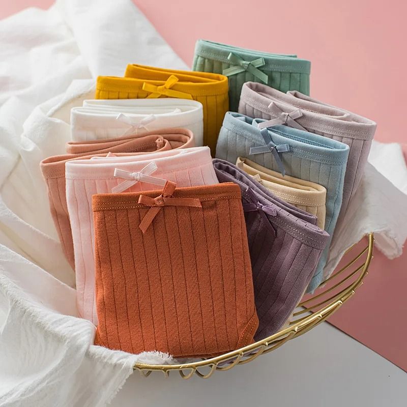 Womens Cotton Breathable Brief Underwear Soft Stretch Everyday Panties Six Piece Set 2