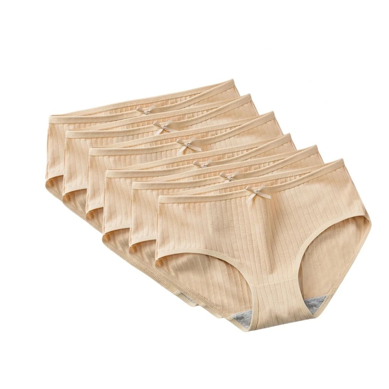 Womens Cotton Breathable Brief Underwear Soft Stretch Everyday Panties Six Piece Set 13