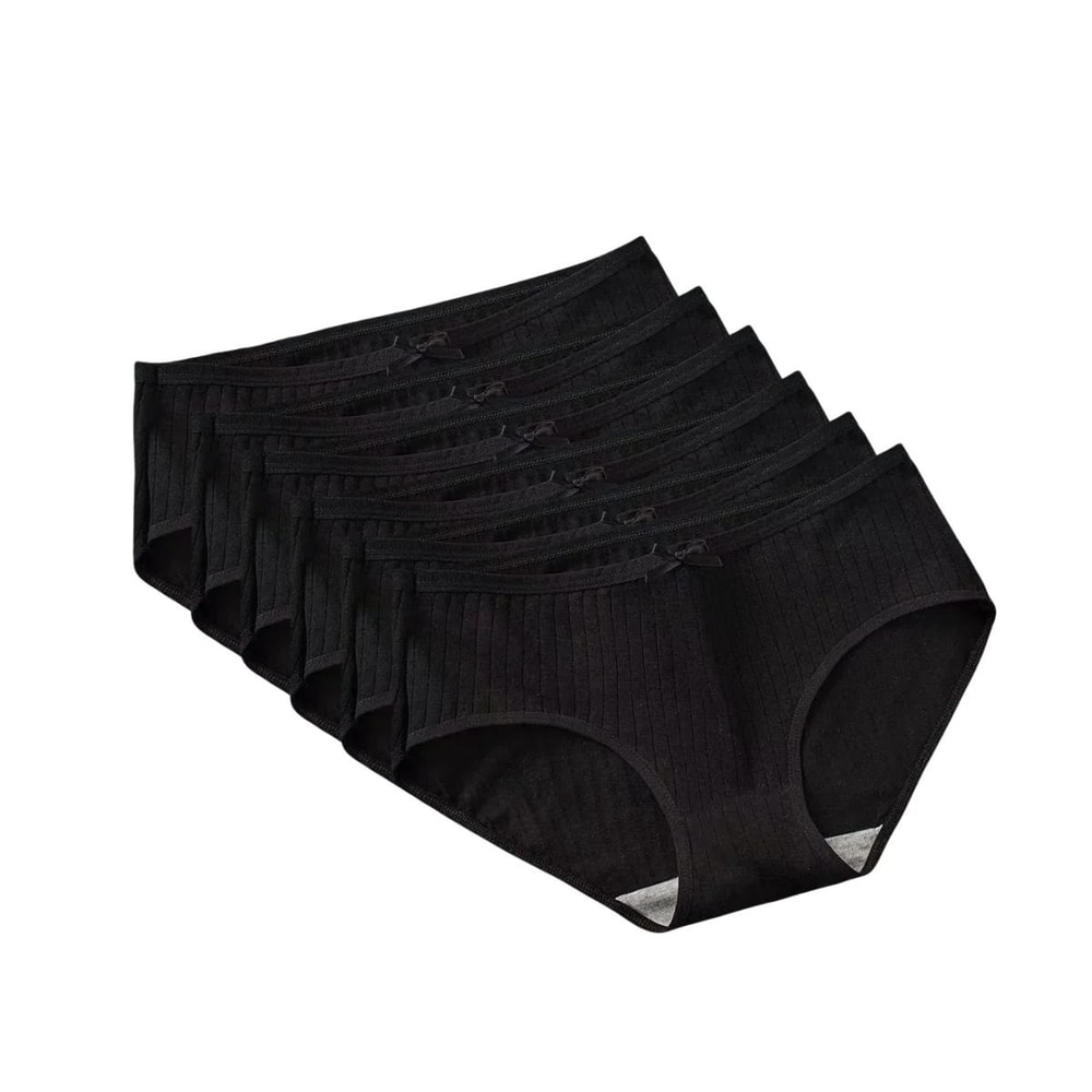 Womens Cotton Breathable Brief Underwear Soft Stretch Everyday Panties Six Piece Set 8