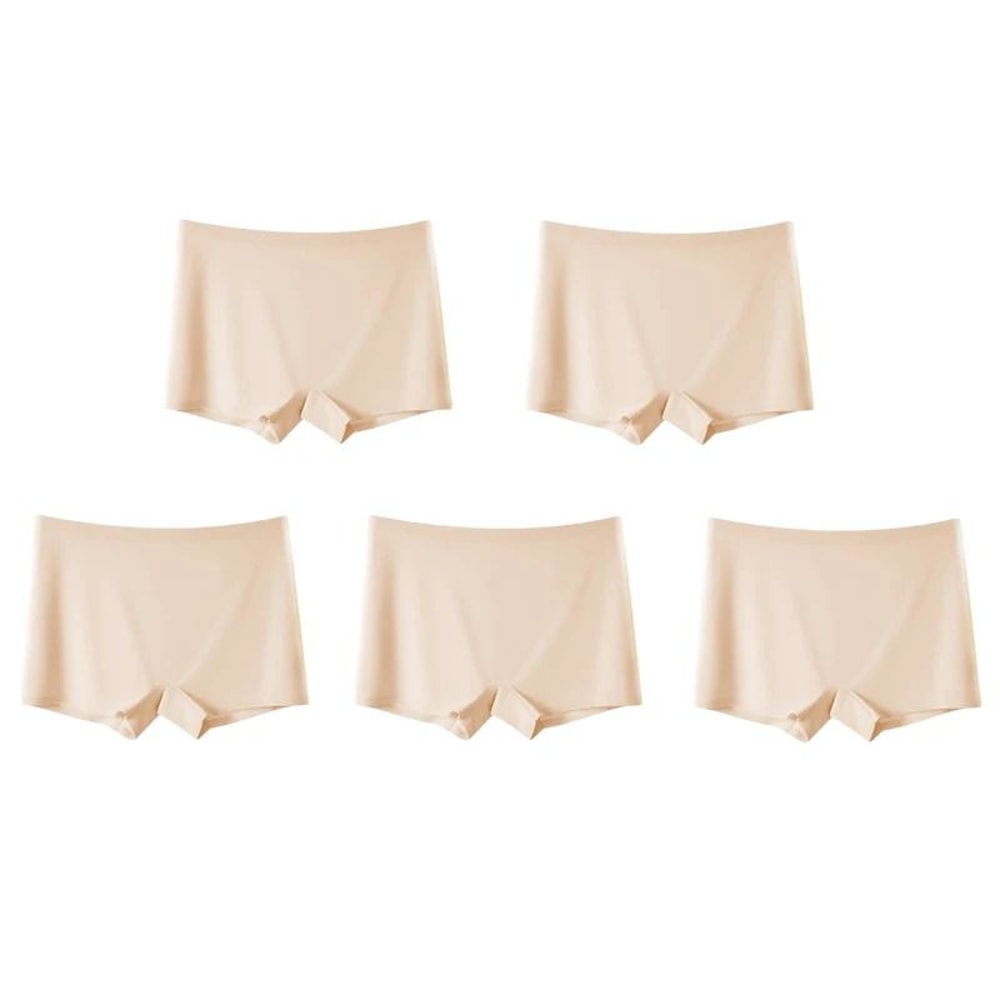 FallSweet Womens Seamless Boyshort Panties Breathable Satin Underwear Five Piece Set 9