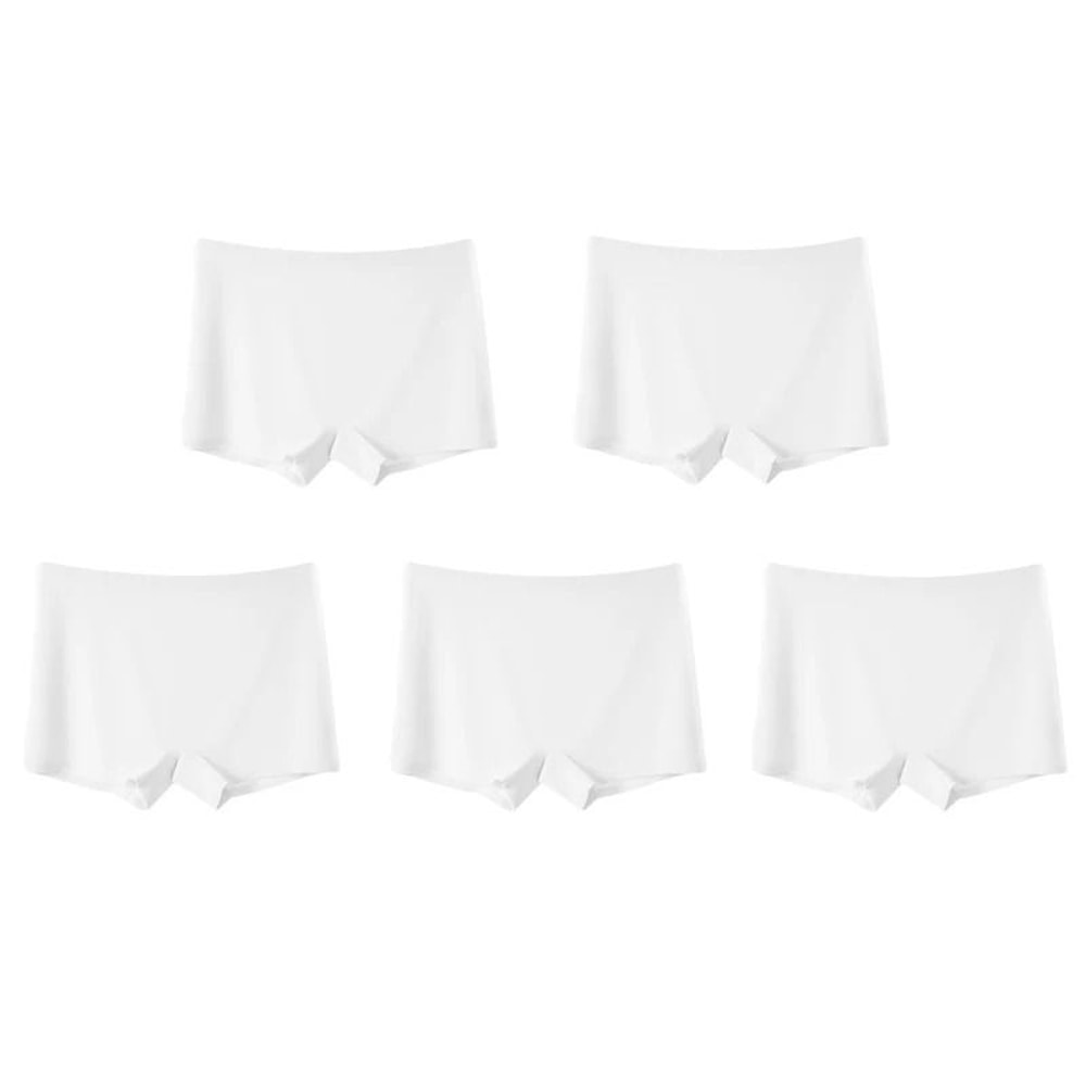 FallSweet Womens Seamless Boyshort Panties Breathable Satin Underwear Five Piece Set 10