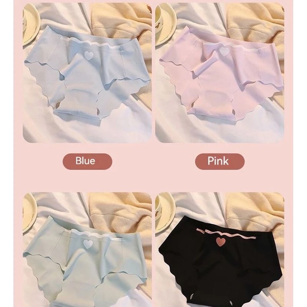 6 Piece Seamless Ice Silk Cotton Underwear Set For Women Breathable Mid Rise Comfort Briefs 11