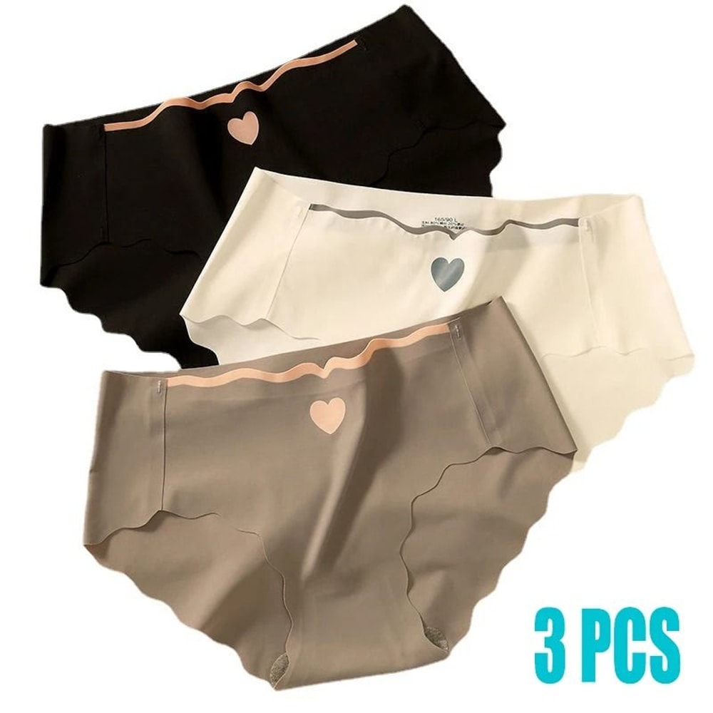 6 Piece Seamless Ice Silk Cotton Underwear Set For Women Breathable Mid Rise Comfort Briefs 4