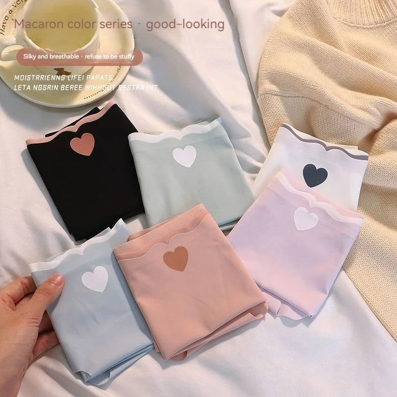 6 Piece Seamless Ice Silk Cotton Underwear Set For Women Breathable Mid Rise Comfort Briefs 6