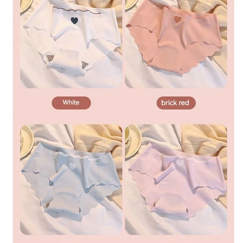 6 Piece Seamless Ice Silk Cotton Underwear Set For Women Breathable Mid Rise Comfort Briefs 7