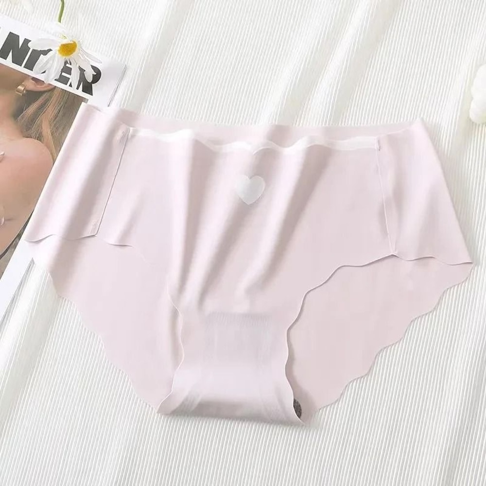 6 Piece Seamless Ice Silk Cotton Underwear Set For Women Breathable Mid Rise Comfort Briefs 16