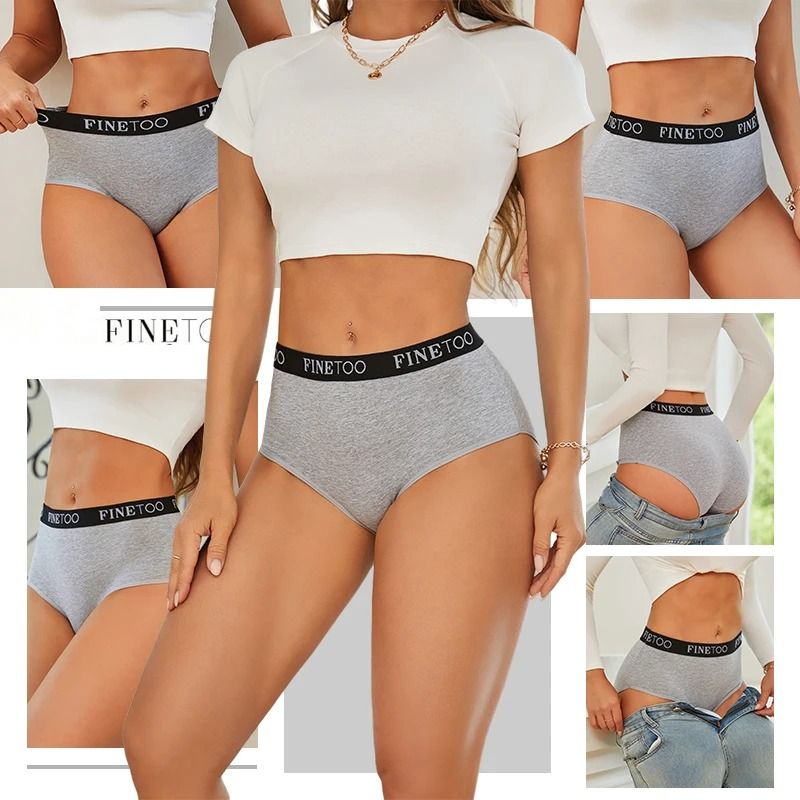 5 Piece Seamless Cotton High Waist Briefs For Women Breathable Stretch Comfort Underwear Set 3
