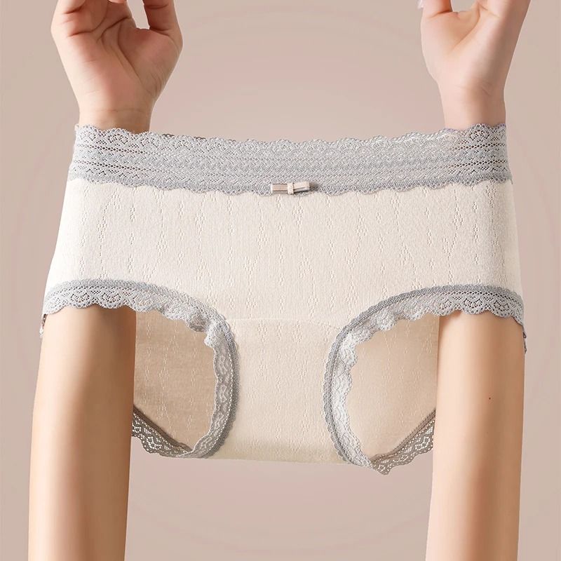 3 Piece Floral Lace Seamless Briefs For Women Sexy Stretch Underwear Set 2