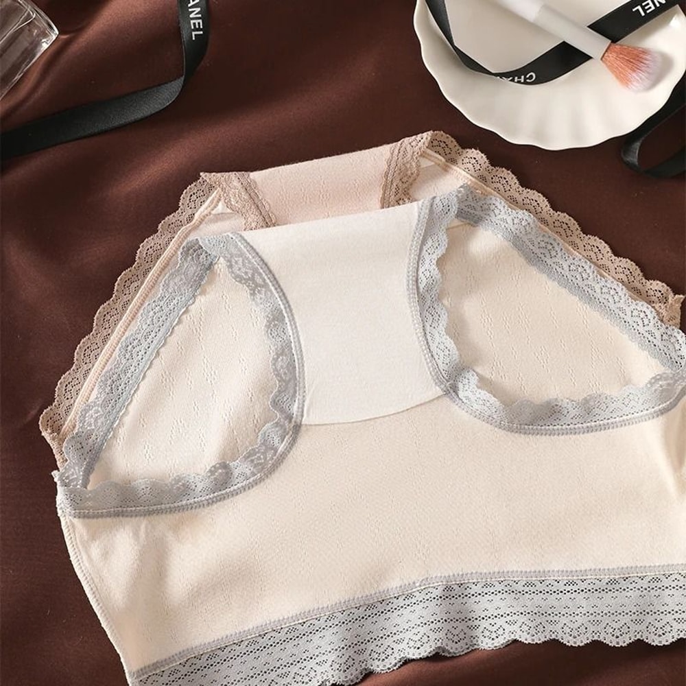 3 Piece Floral Lace Seamless Briefs For Women Sexy Stretch Underwear Set 3