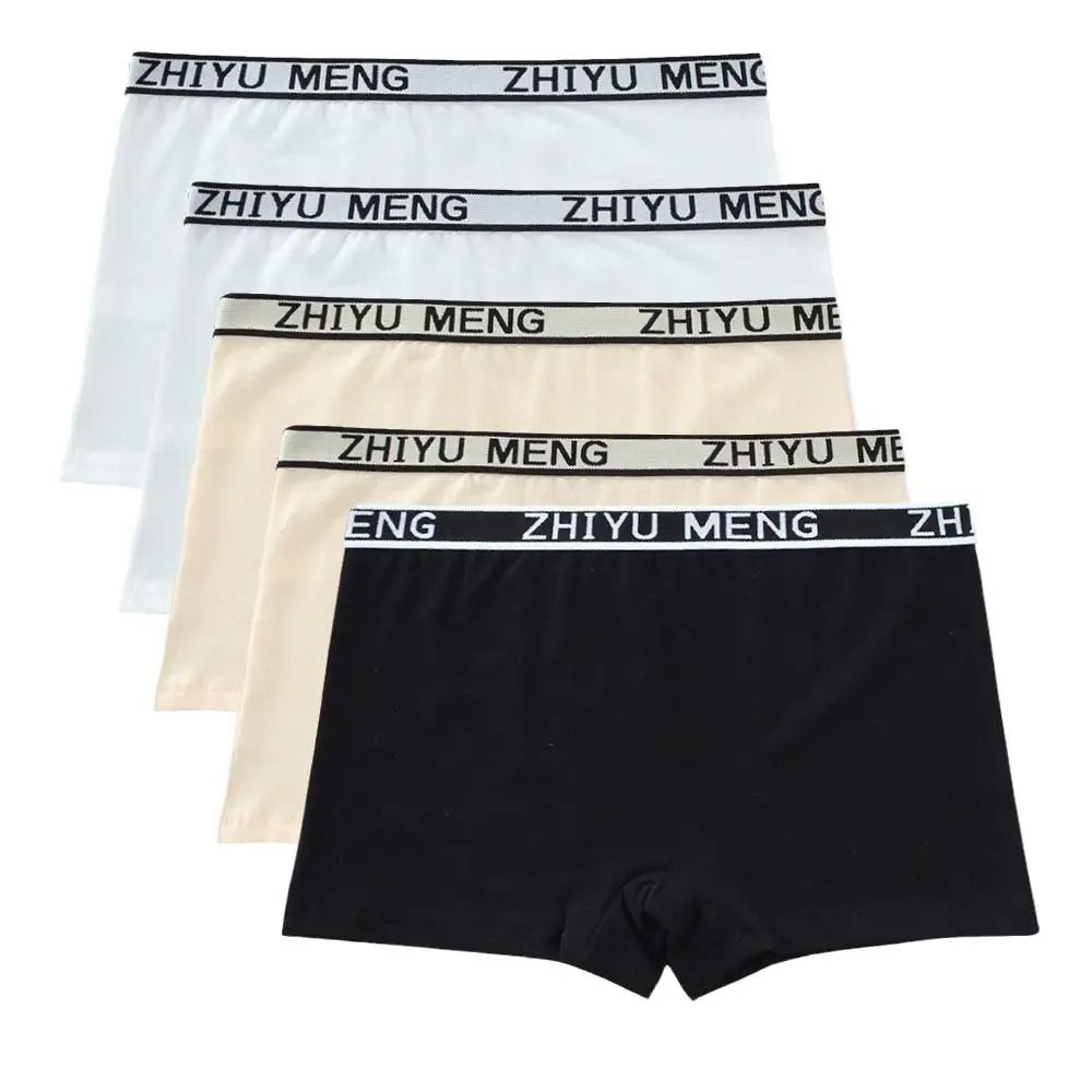 5 Piece Girls Cotton Mid Waist Boxer Briefs Soft Stretch Everyday Underwear Set 11