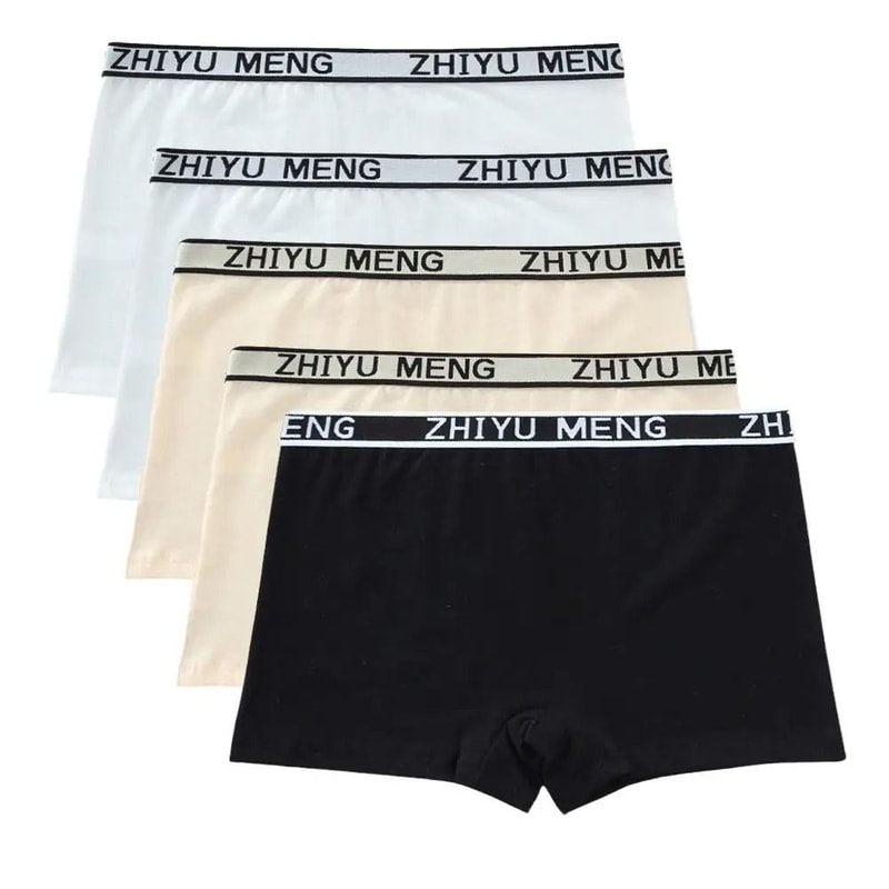 5 Piece Girls Cotton Mid Waist Boxer Briefs Soft Stretch Everyday Underwear Set 11