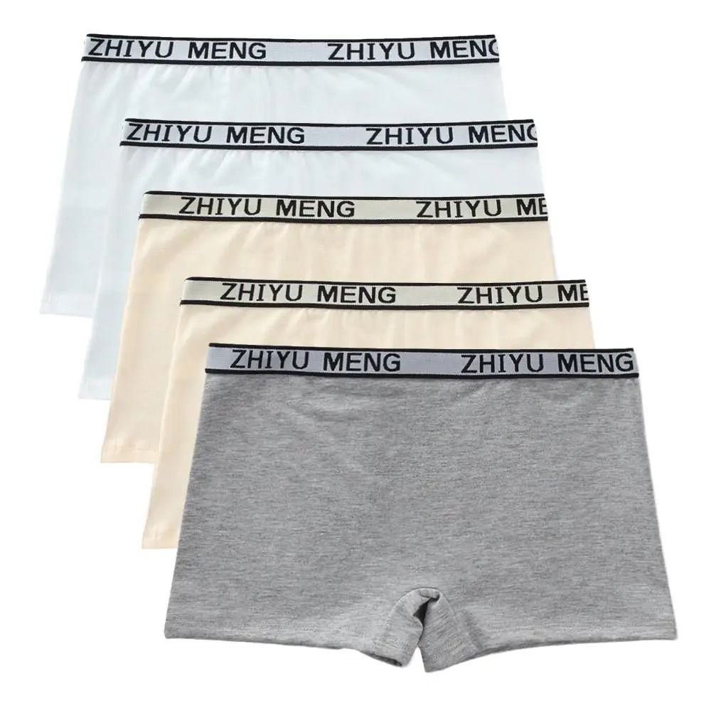 5 Piece Girls Cotton Mid Waist Boxer Briefs Soft Stretch Everyday Underwear Set 12