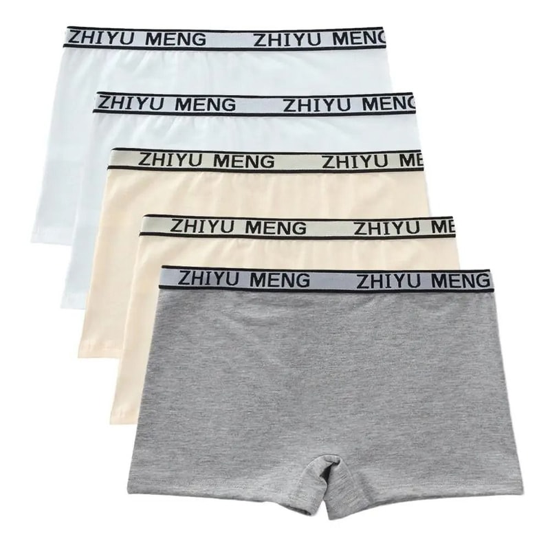 5 Piece Girls Cotton Mid Waist Boxer Briefs Soft Stretch Everyday Underwear Set 12