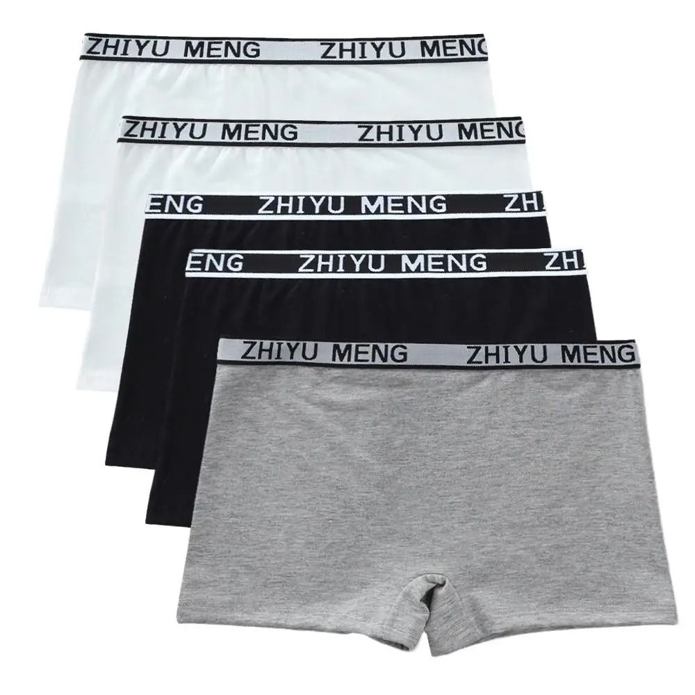 5 Piece Girls Cotton Mid Waist Boxer Briefs Soft Stretch Everyday Underwear Set 15