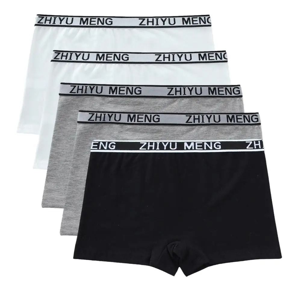 5 Piece Girls Cotton Mid Waist Boxer Briefs Soft Stretch Everyday Underwear Set 18