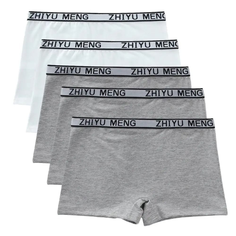 5 Piece Girls Cotton Mid Waist Boxer Briefs Soft Stretch Everyday Underwear Set 19