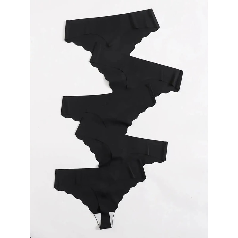 5 Piece Seamless Thong Panties Set Soft Breathable G String Underwear For Women 1