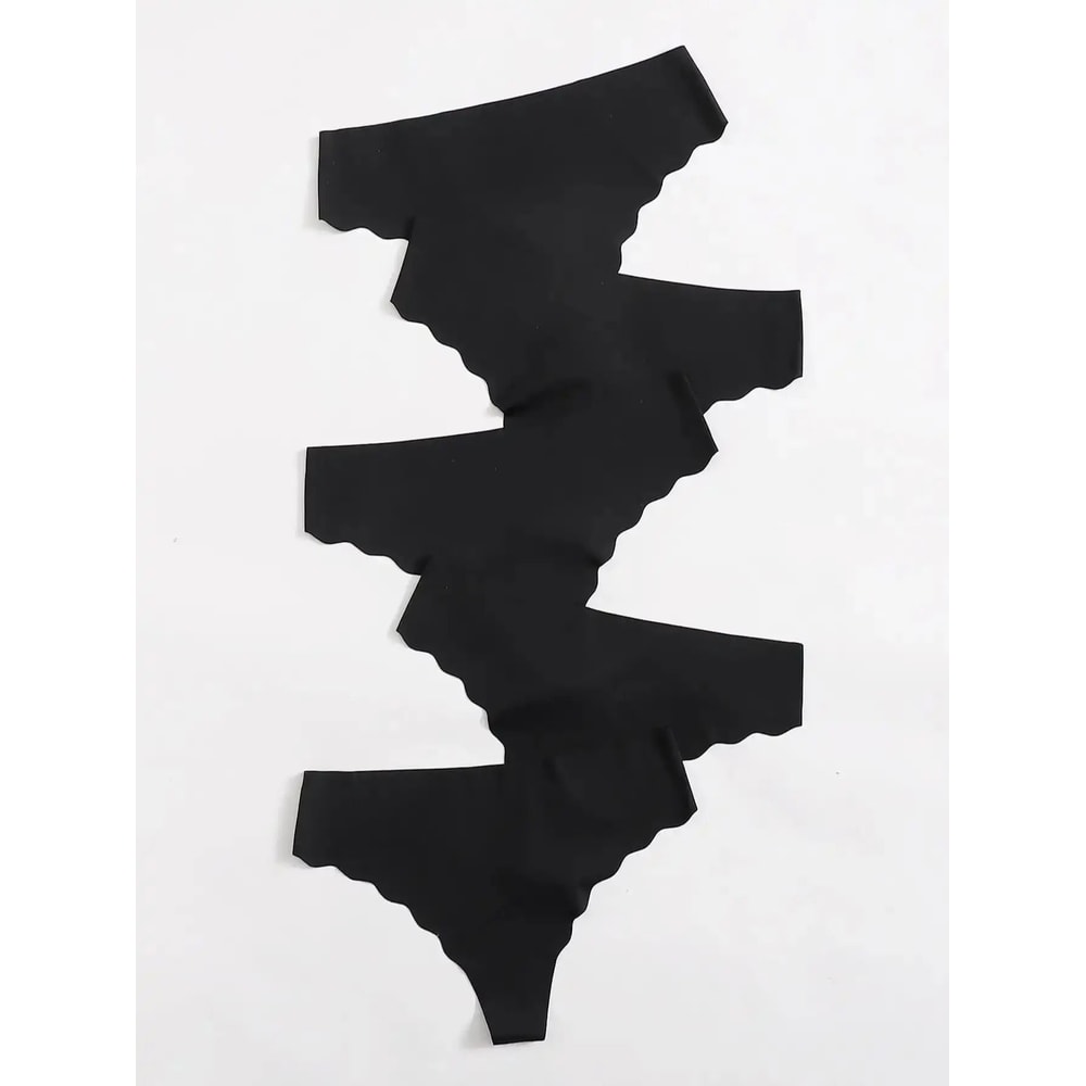 5 Piece Seamless Thong Panties Set Soft Breathable G String Underwear For Women 2