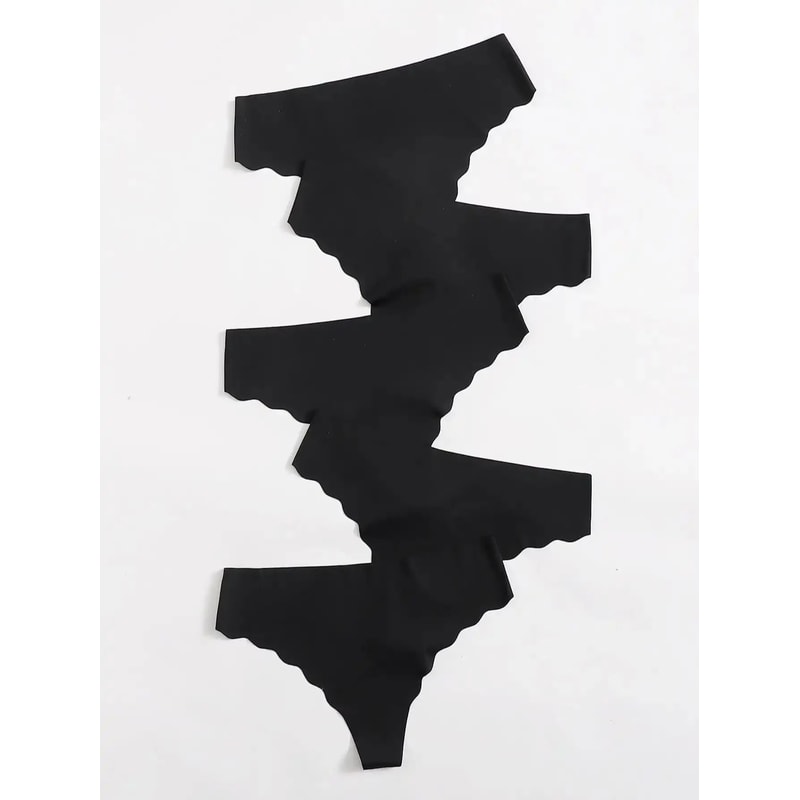 5 Piece Seamless Thong Panties Set Soft Breathable G String Underwear For Women 2