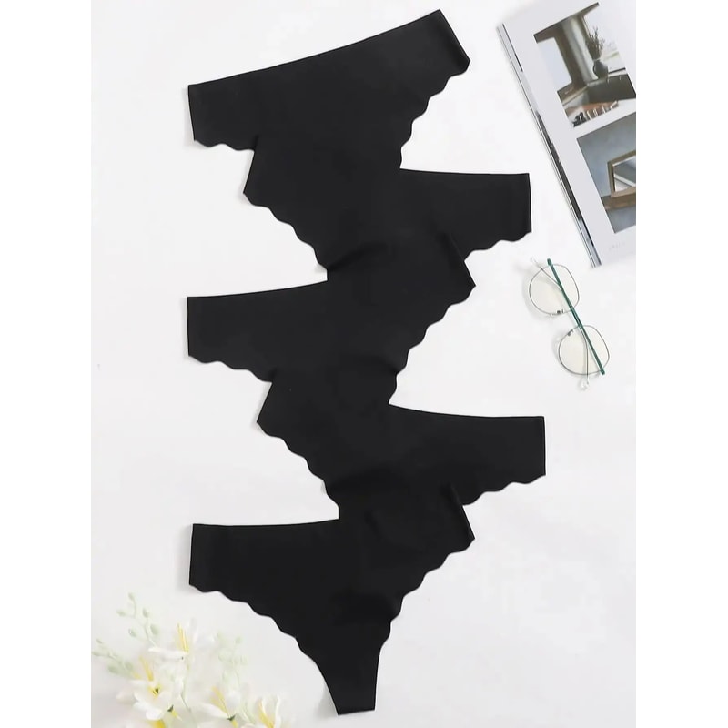 5 Piece Seamless Thong Panties Set Soft Breathable G String Underwear For Women 5